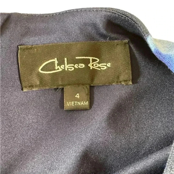 Chelsea Rose Size 4 Dress Navy Peach Ivory Flowers - NEW NWT Lined - Picture 9 of 11